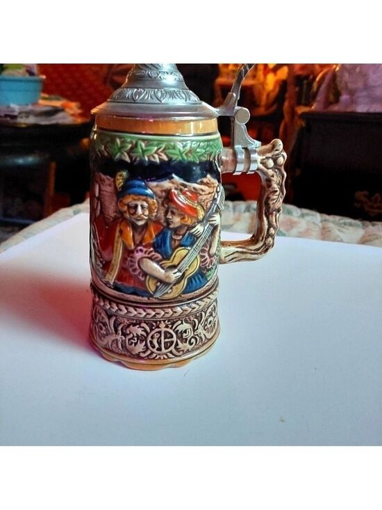 Other - Vintage* Musical Scene Embossed Stein